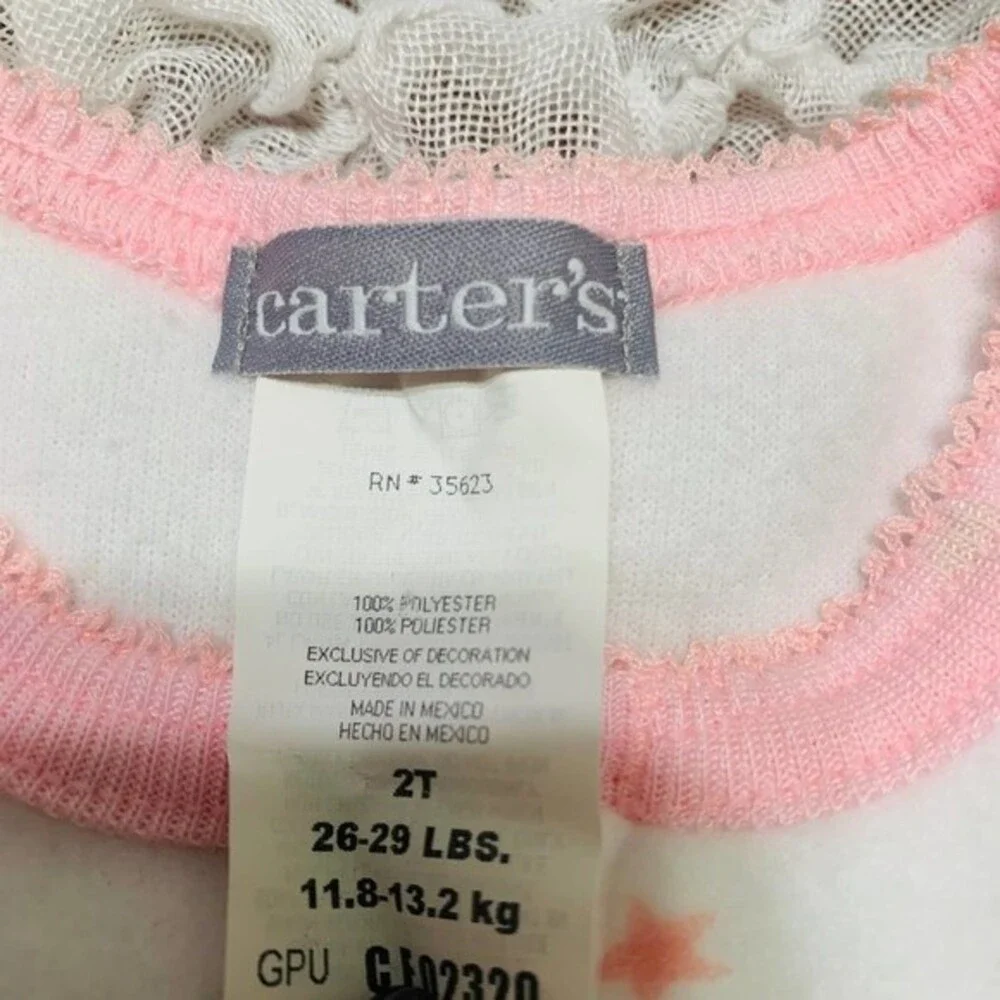 Carters White PJ glow in the dark Fleece Zip-Up Sleep & Play pajamas size 2T